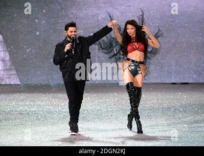 The Goddess — Adriana Lima and The Weeknd walking on the runway