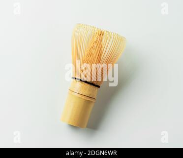 Bamboo Matcha Tea Whisk Isolated on white Stock Photo