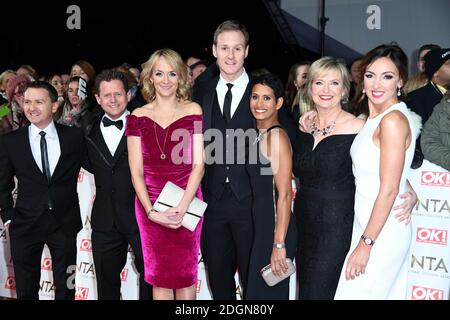 BBC Breakfast presenters Mike Bushell, Louise Minchin, Dan Walker, Naga Munchetty, Carol Kirkwood and Sally Nugent attending the National Television Awards 2017 held at the O2, London. Photo credit should read: Doug Peters/EMPICS Entertainment Stock Photo