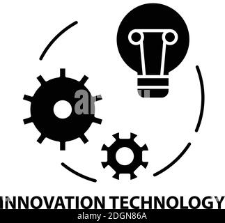 innovation technology icon, black vector sign with editable strokes, concept illustration Stock Vector