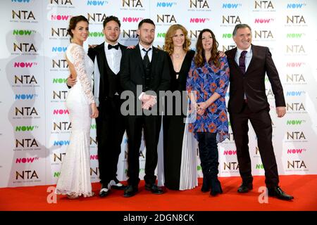 The cast of Emmerdale with the award for Best Serial Drama in the press room at the National Television Awards 2017 held at the O2, London. Photo credit should read: Doug Peters/EMPICS Entertainment Stock Photo