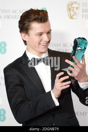 EE Rising Star winner actor Tom Holland in the press room during the EE British Academy Film Awards held at the Royal Albert Hall, Kensington Gore, Kensington, London. Picture date: Sunday February 12, 2017. Photo credit should read: Doug Peters/ EMPICS Entertainment Stock Photo
