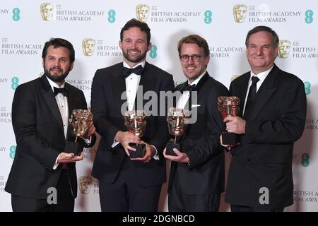 Special Visual Effects Award winners Adam Valdez, Dan Lemmon, Andrew R. Jones and Robert Legato in the press room during the EE British Academy Film Awards held at the Royal Albert Hall, Kensington Gore, Kensington, London. Picture date: Sunday February 12, 2017. Photo credit should read: Doug Peters/ EMPICS Entertainment Stock Photo