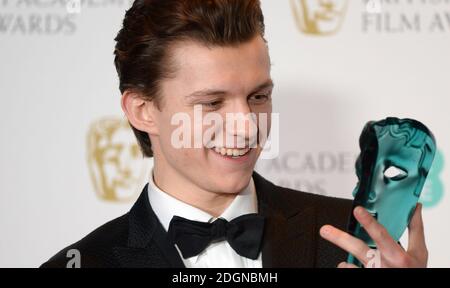 EE Rising Star winner Tom Holland in the press room during the EE British Academy Film Awards held at the Royal Albert Hall, Kensington Gore, Kensington, London. Picture date: Sunday February 12, 2017. Photo credit should read: Doug Peters/ EMPICS Entertainment Stock Photo