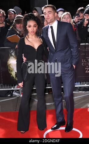 Robert Pattinson and girlfriend FKA Twigs arriving at the UK Premiere of Lost City of Z, The British Museim, London.  Stock Photo