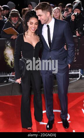 Robert Pattinson and girlfriend FKA Twigs arriving at the UK Premiere of Lost City of Z, The British Museim, London.  Stock Photo