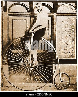 Penny Farthing bicycle rider victorian costume Hyde Park London Stock ...