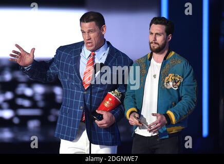 Dwayne The Rock Johnson, John Cena in attendance for WRESTLEMANIA XXVII  Press Conference, Hard Rock Cafe, New York, NY March 30, 2011. Photo By:  Rob Rich/Everett Collection Stock Photo - Alamy