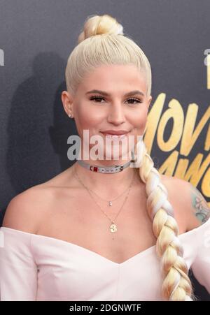 Carly Aquilino arrives at the MTV Movie and TV Awards at the Shrine