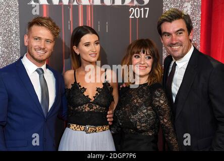 Matthew Wolfenden, Charley Webb, Zoe Henry and Jeff Hordley attending the British Soap Awards 2017, held at the Lowry Theatre, in Salford, Manchester. Photo Copyright should read Doug Peters/EMPICS Entertainment Stock Photo