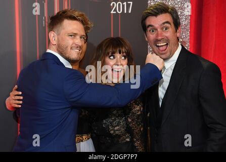 Matthew Wolfenden, Charley Webb, Zoe Henry and Jeff Hordley attending the British Soap Awards 2017, held at the Lowry Theatre, in Salford, Manchester. Photo Copyright should read Doug Peters/EMPICS Entertainment Stock Photo