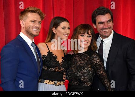 Matthew Wolfenden, Charley Webb, Zoe Henry and Jeff Hordley attending the British Soap Awards 2017, held at the Lowry Theatre, in Salford, Manchester. Photo Copyright should read Doug Peters/EMPICS Entertainment Stock Photo