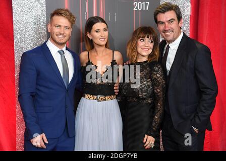 Matthew Wolfenden, Charley Webb, Zoe Henry and Jeff Hordley attending the British Soap Awards 2017, held at the Lowry Theatre, in Salford, Manchester. Photo Copyright should read Doug Peters/EMPICS Entertainment Stock Photo