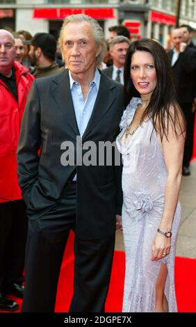 David Carradine and wife at the premiere of Kill Bill Volume Two, Leicester Square, London. Doug Peters/allactiondigital  Stock Photo