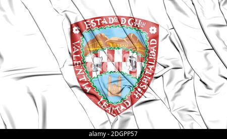 3D Flag of Chihuahua State, Mexico. 3D Illustration. Stock Photo