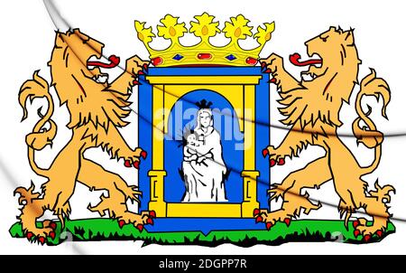 Assen coat of arms, Netherlands. 3D Illustration. Stock Photo