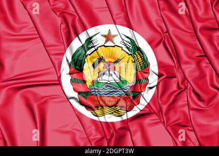 3D Presidential Standard of Mozambique. 3D Illustration. Stock Photo