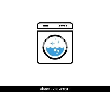 Washing machine logo symbol design inspiration Stock Vector