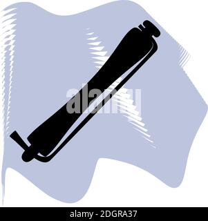 Hair curlers for permanent hairstyle vector, barber, salon, hair, black curlers on lilac spot icon of a set, isolated on white background. EPS 10 Stock Vector