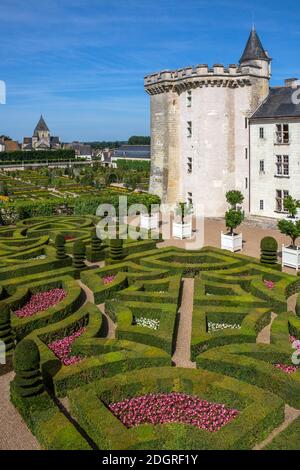 Loire Valley. France. 07.22.12. The 16th century chateau and gardens of Villandry in the Loire Valley, France. Like all the other châteaux of the Loir