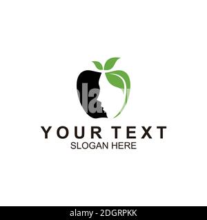 symbol icon Illustration Of apple face girl inspiration Stock Vector