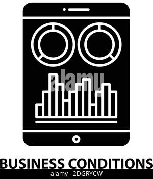 business conditions icon, black vector sign with editable strokes, concept illustration Stock Vector