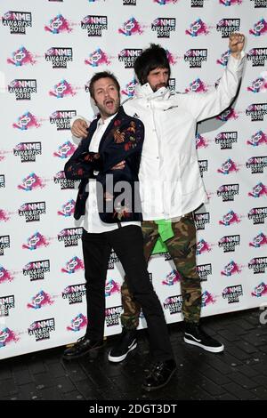 Tom and Serge from Kasabian attending the VO5 NME Awards 2018 held at the O2 Brixton Academy, London Stock Photo