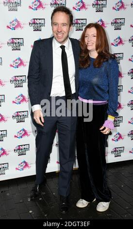 Secretary of State for Digital, Culture, Media and Sport Matt Hancock and his wife Martha attending the VO5 NME Awards 2018 held at the O2 Brixton Academy, London Stock Photo