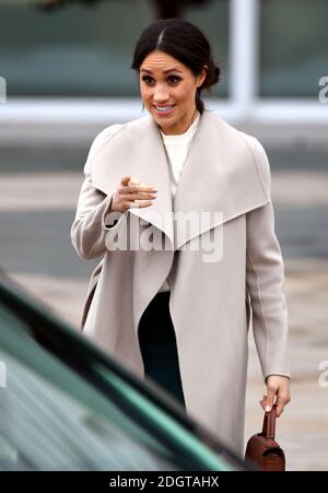 Meghan Markle during a visit to the Titanic Belfast maritime museum in Belfast Stock Photo