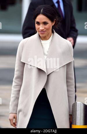 Meghan Markle during a visit to the Titanic Belfast maritime museum in Belfast Stock Photo