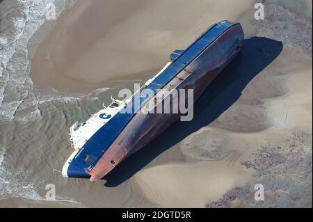 MS Riverdance Aground at Cleveleys Beach Stock Photo