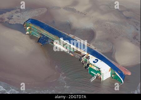 MS Riverdance Aground at Cleveleys Beach Stock Photo