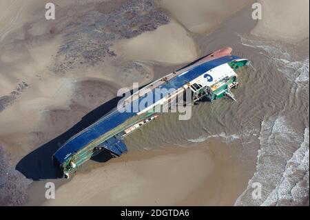 MS Riverdance Aground at Cleveleys Beach Stock Photo