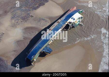 MS Riverdance Aground at Cleveleys Beach Stock Photo