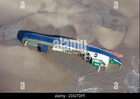 MS Riverdance Aground at Cleveleys Beach Stock Photo