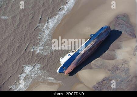 MS Riverdance Aground at Cleveleys Beach Stock Photo