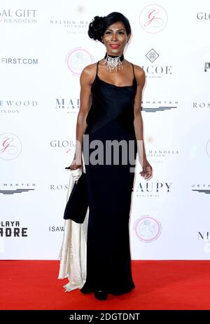 Sinitta attending the Nelson Mandela Global Gift Gala, at the Rosewood Hotel, London. Photo credit should read: Doug Peters/EMPICS Entertainment Stock Photo