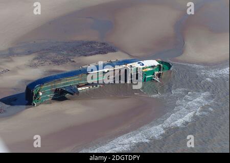 MS Riverdance Aground at Cleveleys Beach Stock Photo