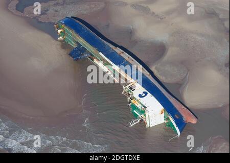 MS Riverdance Aground at Cleveleys Beach Stock Photo