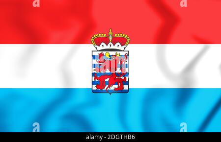 3D Flag of Luxembourg Province, Belgium. 3D Illustration. Stock Photo