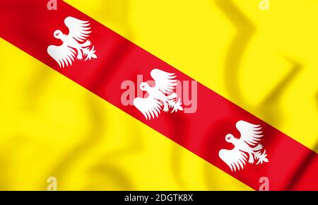 3D Flag of Lorraine, France. 3D Illustration. Stock Photo