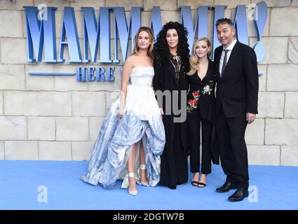 Lily James, Cher and Amanda Seyfried attending the premiere of Mamma Mia! Here We Go Again held at the Eventim Hammersmith Apollo, London. Photo credit should read: Doug Peters/EMPICS Stock Photo