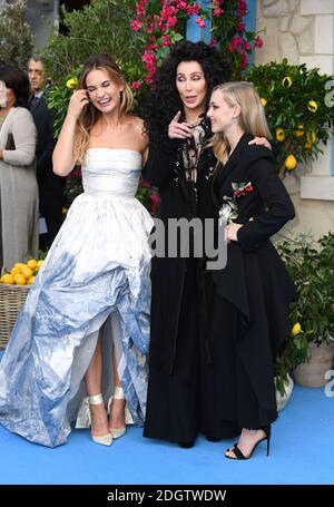 Lily James attending the premiere of Mamma Mia! Here We Go Again held at  the Eventim Hammersmith Apollo, London. Photo credit should read: Doug  Peters/EMPICS Stock Photo - Alamy