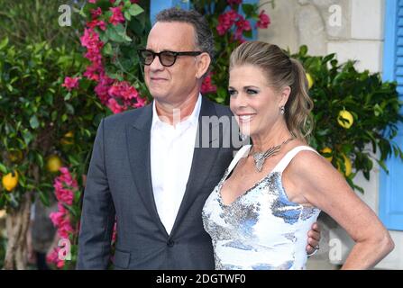 Tom Hanks (left) and Rita Wilson attending the premiere of Mamma Mia! Here We Go Again held at the Eventim Hammersmith Apollo, London. Photo credit should read: Doug Peters/EMPICS Stock Photo