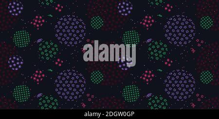 Dark Seamless Abstract Winter New Year Pattern Vector Illustration Art Stock Vector