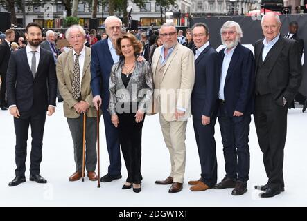 (L-R) Charlie Cox, Sir Michael Gambon, Sir Michael Caine, Francesca Annis, Ray Winstone Paul Whitehouse, Sir Tom Courtenay and Jim Broadbent arriving at the World Premiere of King of Thieves, Vue West End, Leicester Square, London. Photo credit should read: Doug Peters/EMPICS Stock Photo