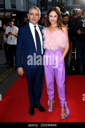 Rowan Atkinson and Olga Kurylenko attending the Johnny English Strikes Again screening held at Curzon Mayfair, London Stock Photo