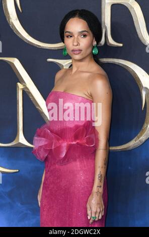 Zoe Kravitz attending the Fantastic Beasts: The Crimes of Grindelwald UK premiere held at Leicester Square, London. Photo credit should read: Doug Peters/EMPICS Stock Photo