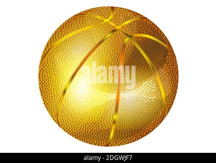 golden ball isolated on white. basketball vector background Stock Vector