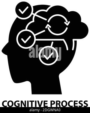 cognitive process icon, black vector sign with editable strokes, concept illustration Stock Vector